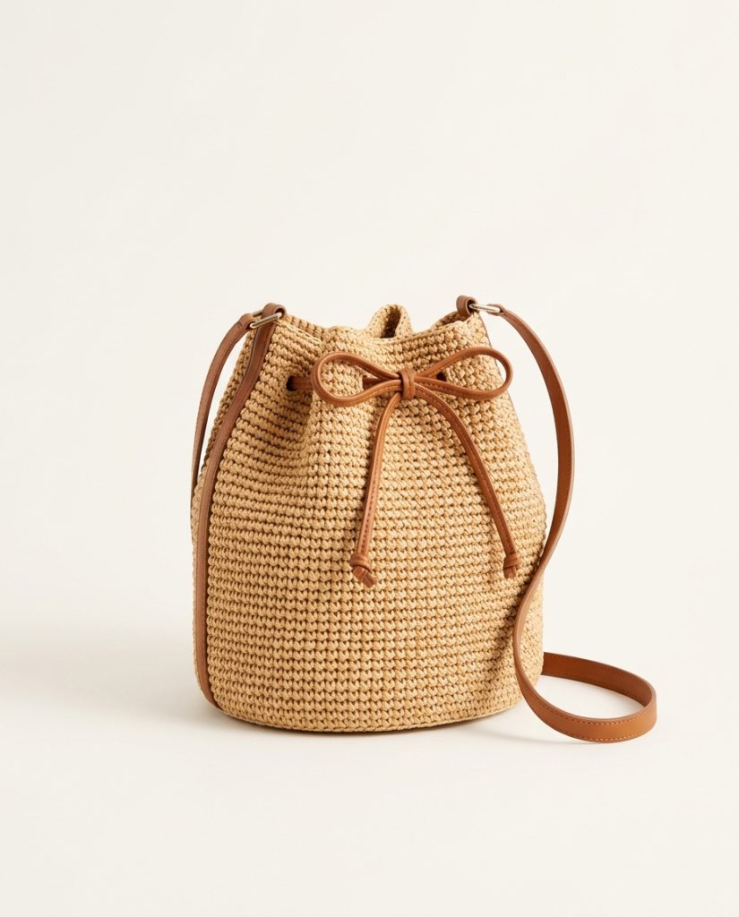 Raffia Bucket Bag