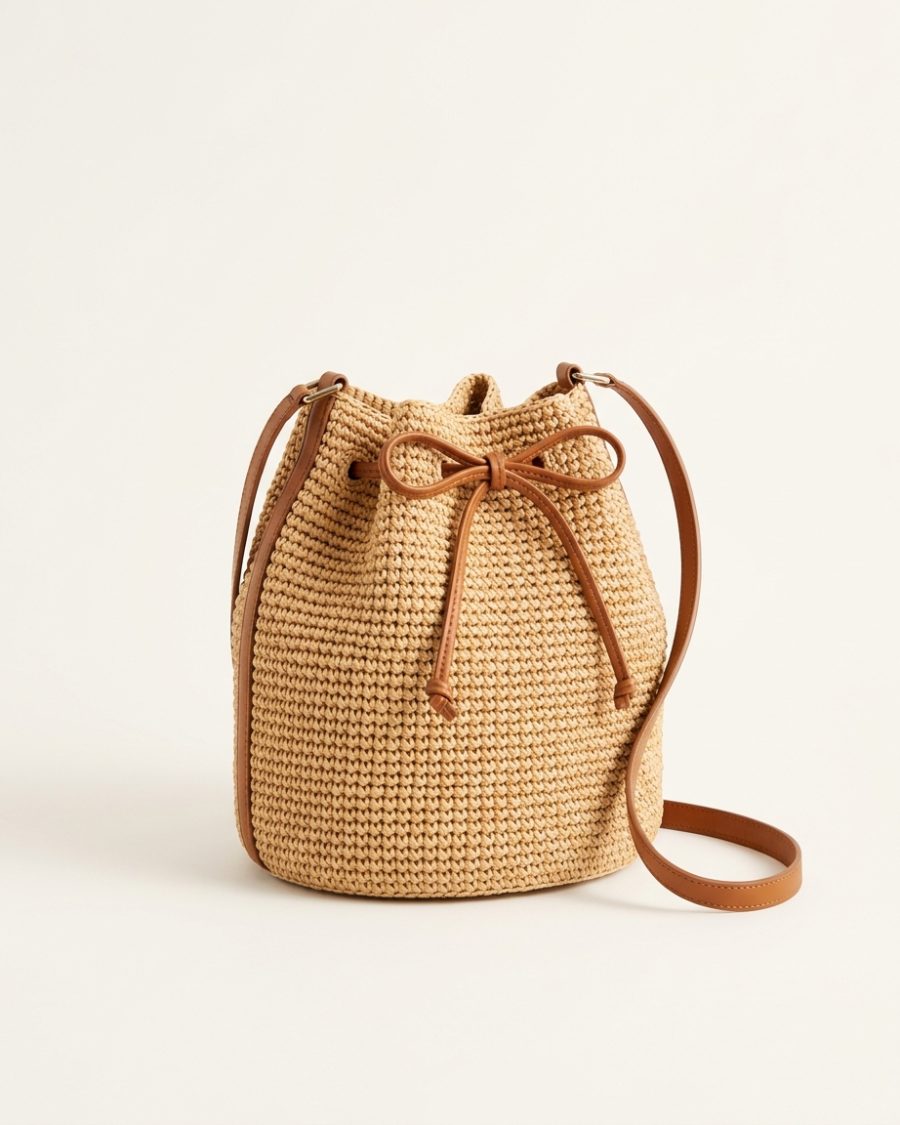 Raffia Bucket Bag